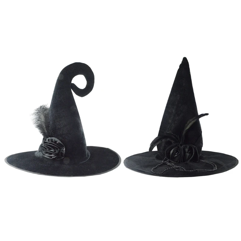 Halloween Witch Wizard Hat Party Costume Headgear Devil Cap Cosplay Props Decoration Accessories for Adult Women Men cosplay hats game cosplay props