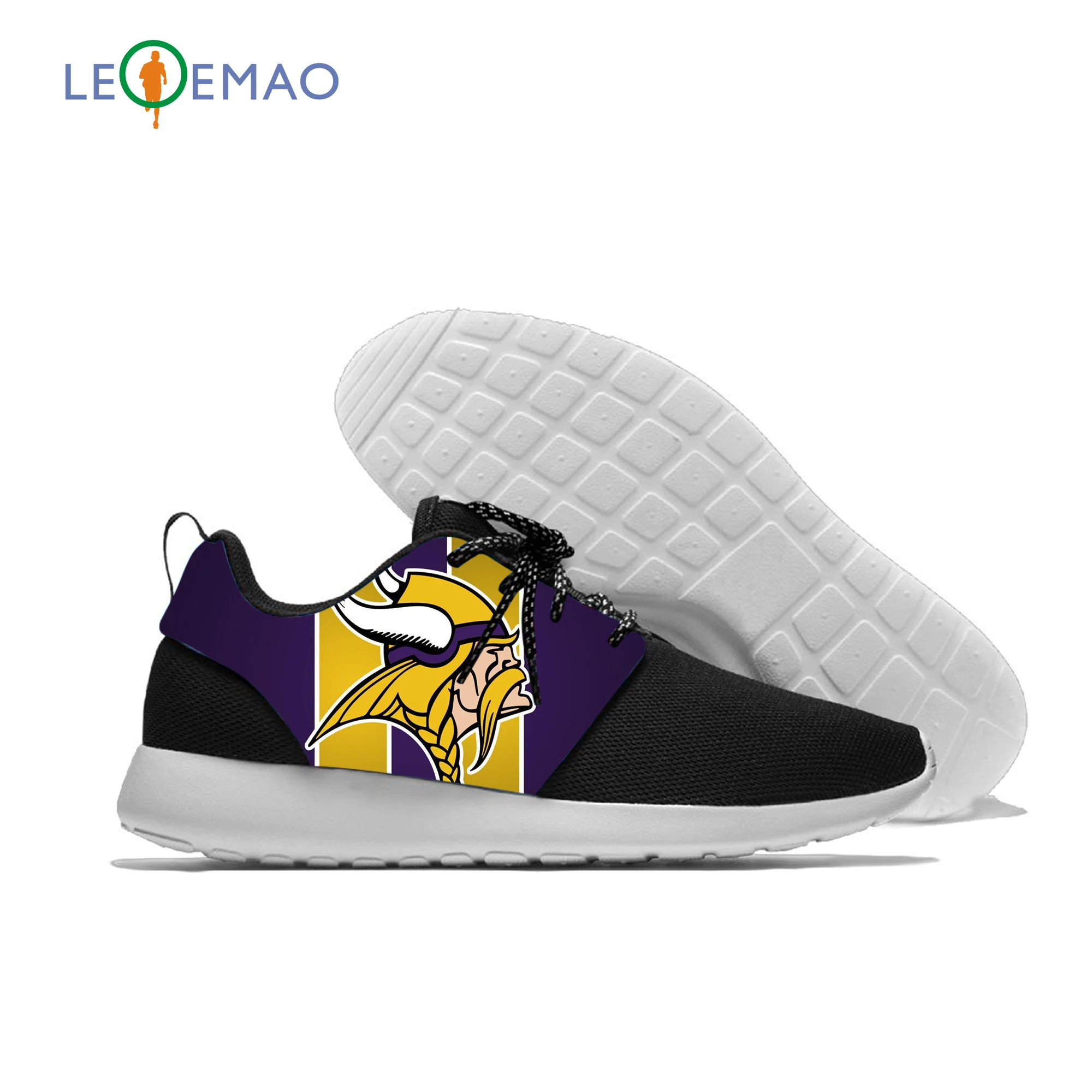 

Custom Images Vikings Logo Men Canvas Shoes Classis Lace-up Vulcanized Shoes Fashion Students Boys Minnesota Fans Flat Shoes