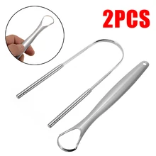 2 шт. скребок для языка из нержавеющей стали очиститель свежего дыхания с покрытием зубная щетка для языка Стоматологическая гигиена полости рта инструменты для ухода