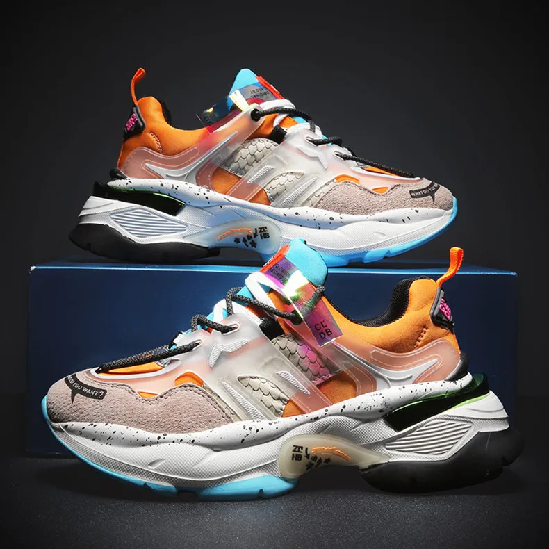VSIOVRY/Популярная Осенняя мужская обувь; кроссовки на шнуровке; дышащая мужская повседневная обувь для папы; Прогулочные кроссовки на толстой подошве
