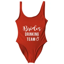 Brides drinking Team Купальники цельные купальники холостяцкие вечерние Zwarte Zwempak отряд "невеста" Монокини Пляжная одежда Свадьба на заказ