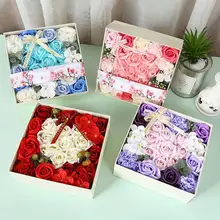 

Novel Cream Practical Eye-catching Decorative Soap Flower Box for Festival Rose Flower Box Flower Gifts Box