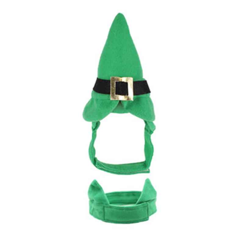 Pet Рождество зеленый заостренный угол галстук-бабочка для домашних питомцев шляпа костюм