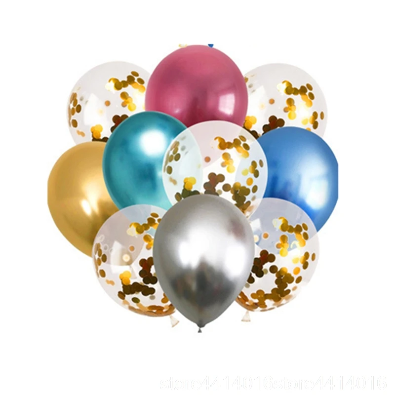 10 шт. 12 дюймов металлические конфетти латексные шары многоцветные толстые хромированные металлические цветные надувные шары для свадьбы и дня рождения вечерние Декор 5w