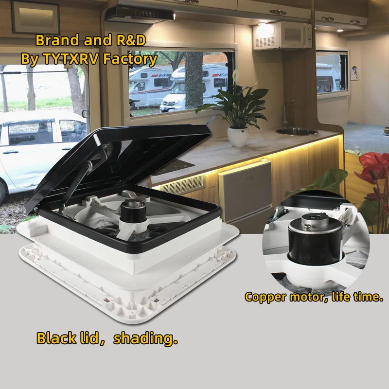 TYTXRV 11'' CE Manual control Caravan accessories roof Motorhomes vents 12V fan without LED camper window Recreational Vehicle