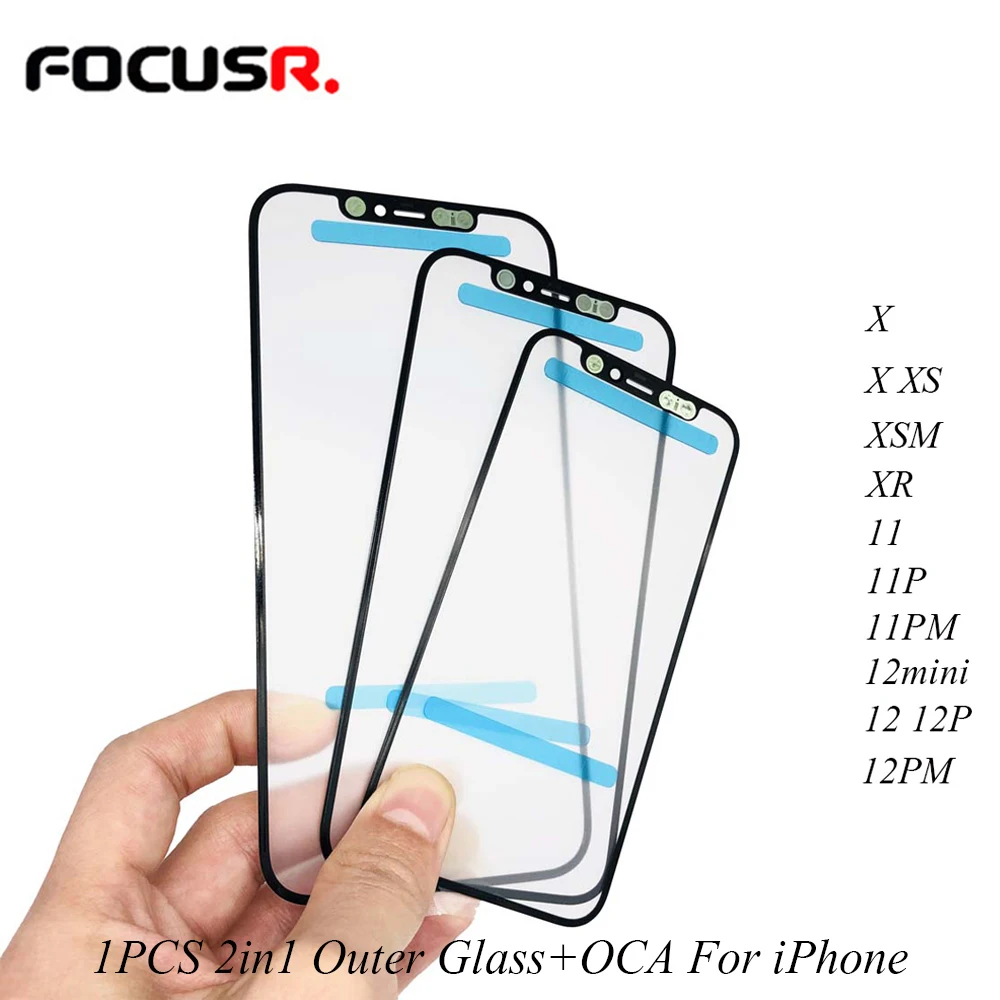 Внешнее стекло для замены сенсорной панели с 250 мкм OCA iPhone 11 Pro Max X XSM 12 экран