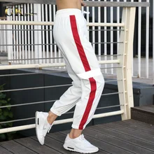 Gymkm Женские Штаны Для Бега Фитнес Светоотражающие боковые быстросохнущие уличные женские спортивные спортивная одежда для тренажерного зала полная длина Femme брюки для бега