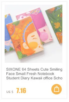 SIXONE 80 листов Ins улыбка вишневые облака блокнот простой стиль настольная книга Корея Kawaii студенческий дневник линия книга школьные канцелярские принадлежности