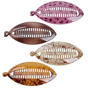 

4 Colors Big Banana Hair Clips Hair Comb Claws Fish Shape Grip Hair Accessories A0NF