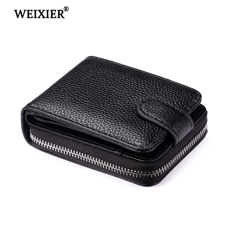 

Genuine Leather Waterproof Unisex Multifunctional Business Bank Card Package Portable Coin Anti-theft Brush Anti-degaussing Bag