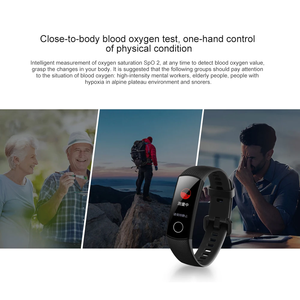 Tanie Huawei Honor Band 5 smart Band zegarek na rękę Amoled Touch Screen Sport pływanie tętno tlenu we krwi tracker snu