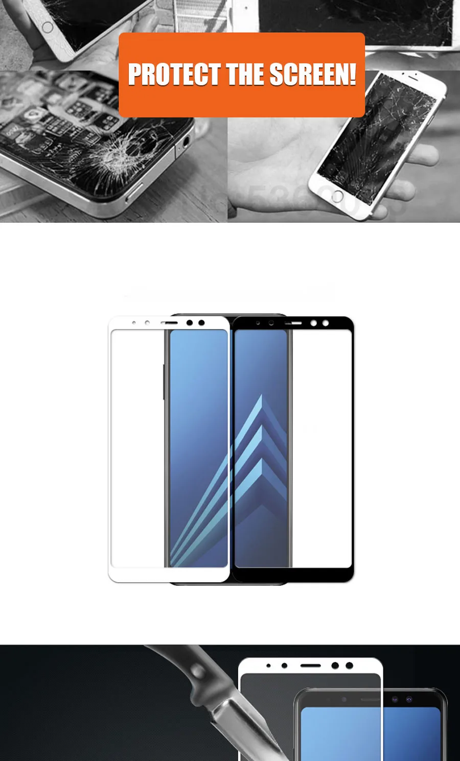 9D Защитное стекло для samsung Galaxy A3 A5 A7 A6 A8 Plus A9 закаленное защитное стекло для экрана чехол