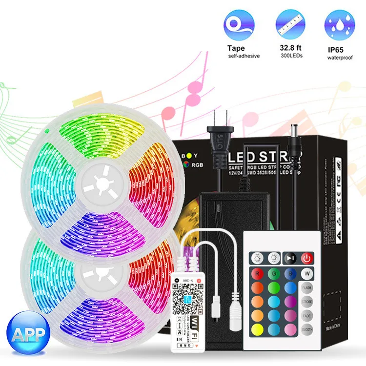 

LED lamp with WIFI suit lamp with drip glue waterproof 5050RGB colorful lamp with intelligent voice waterproof lamp strip