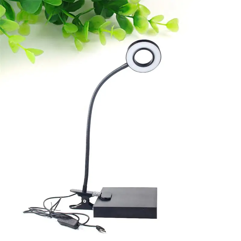 USB круг для макияжа, татуировка, Светодиодный настольный светильник, для бровей, губ, тату, салон красоты, лампа для чтения, дизайн ногтей, тату, макияж, светодиодный светильник с зажимом