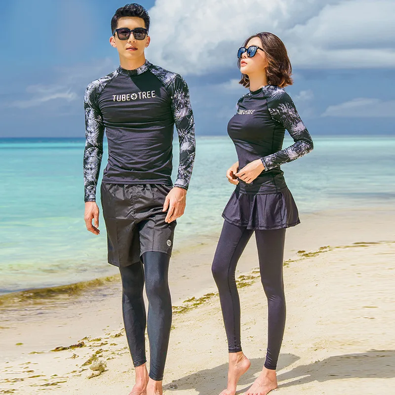 

New Style Couples Men's Three-piece Set Women's Three-piece Set Long Sleeve Split Type Slimming Sun-resistant Jellyfish Clothing