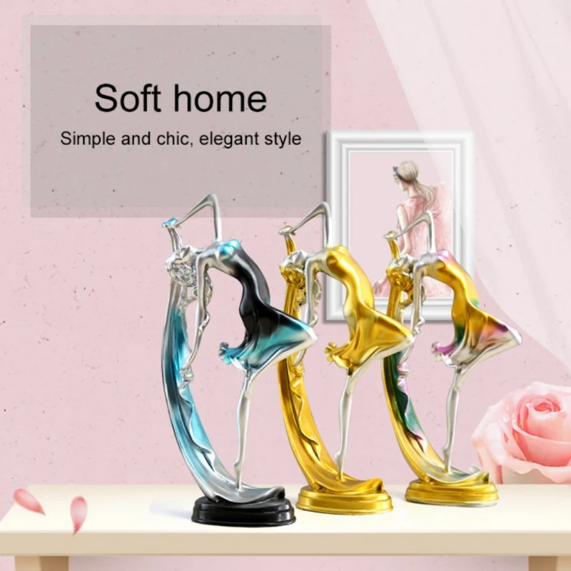 

Resin Dance Movements Dancer Crafts Collectible Figurine Sculpture Home Office Tabletop Ornament Living Room Wedding Decoration