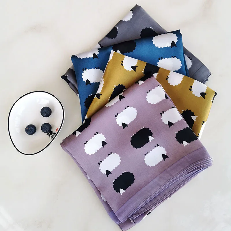 

Fashion Kerchief Neck Scarves For Women Silk Satin Hijab Scarf Female 70*70cm Square Headband Bag Scarfs For Ladies Dropshipping