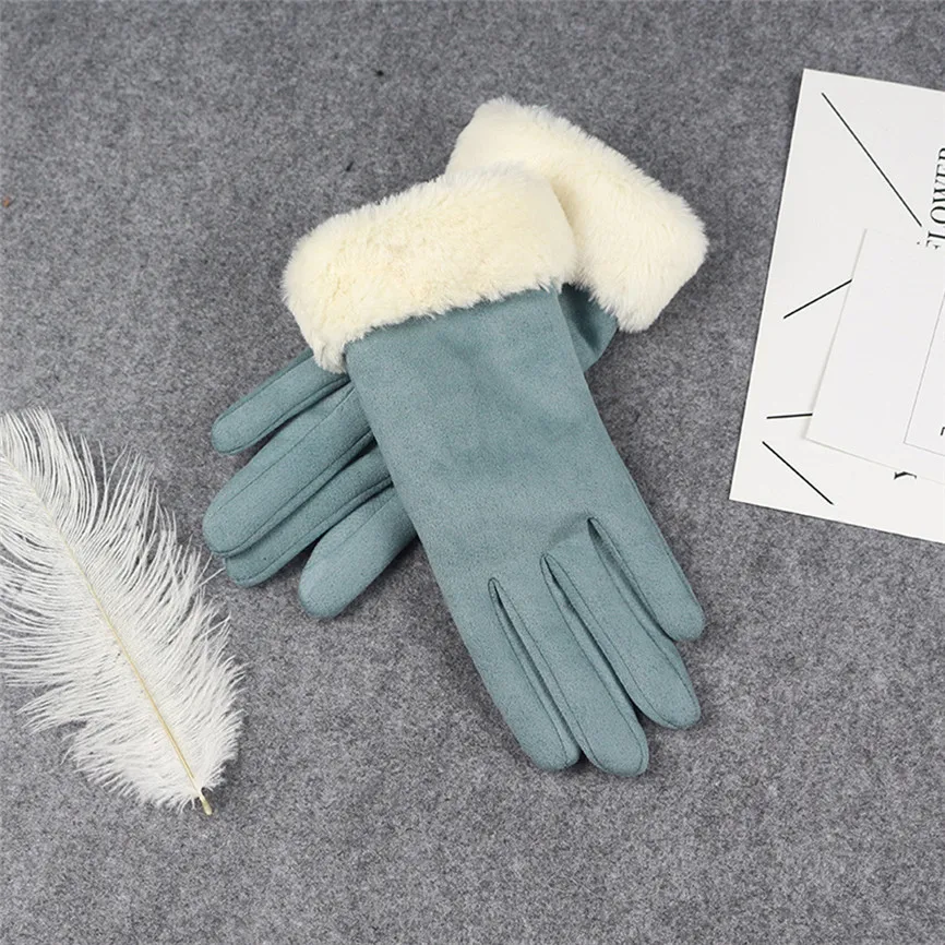 1 пара модные высококачественные модные женские перчатки из искусственной кожи осенне-зимние теплые меховые перчатки горячая Распродажа модный подарок
