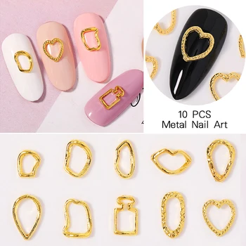 

1 Pc 3D Nail Decoration Gold Unique Hollow Metal Nail Decoration Retro Beautiful Metal Nail Art Decoration