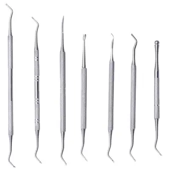 

7 Style Dual End Ingrown Toenail File Spoon Nail Groove Correction Lifter Cleaner Cuticle Remover Pusher Pedicure Tool Foot Care