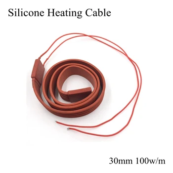 

30mm 12V 24V 36V 48V 110V 220V Silicone Heating Cable Wire Rubber Heating Belt Wrap Heat Mat Pad Plate Waterproof Water Pipe Car