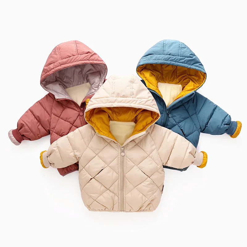 Детские зимние куртки хлопковое пуховое пальто Детская куртка для девочек парка с капюшоном пальто для мальчиков зимнее пальто для маленьких девочек одежда для малышей