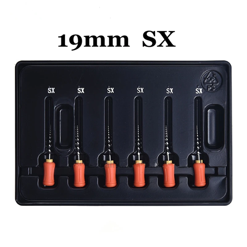 6pcs- SX 19mm 6 шт./упак. стоматологические напильники ручной использовать Protaper Универсальный корневого канала нити файл Эндодонтический прибора endo SX-F3 - Цвет: 6pcs- SX 19mm