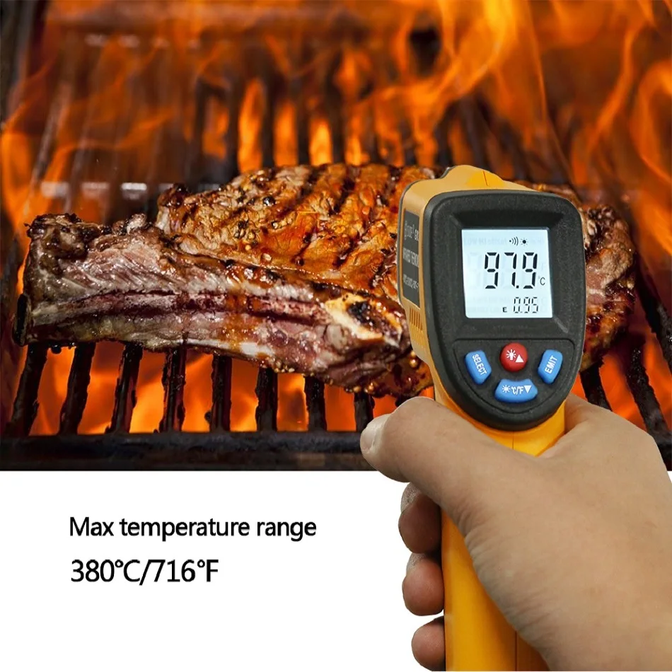 GM320 lcd ИК инфракрасный термометр Бесконтактный цифровой пирометр измеритель температуры точечный-50~ 380 градусов термометр