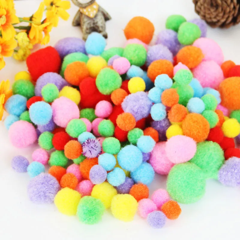 DIY Craft Supplies Soft Plush Ball Fluffy Pom Poms for Kids Crafts Toy For Children Fantanstic Handmade Arts Wholesale