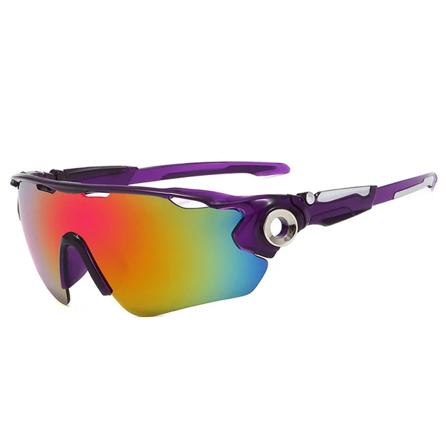 Cycling Eyewear Sunglasses UV 400 Protection Polarized Eyewear Cycling Running Sports Bike Sunglasses Goggles for Men Women Purple