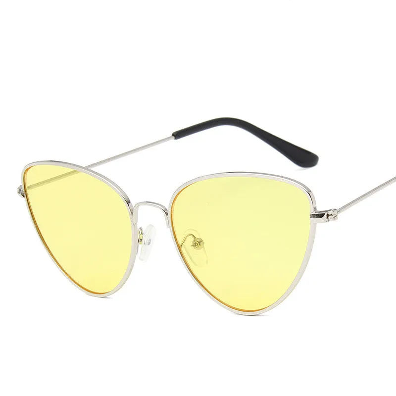 SilverYellow RBROVO, винтажные женские солнцезащитные очки Cateye, брендовые, дизайнерские, яркие цвета, уличные, солнечные очки для улицы, Oculos De Sol Feminino - Цвет линз: SilverYellow