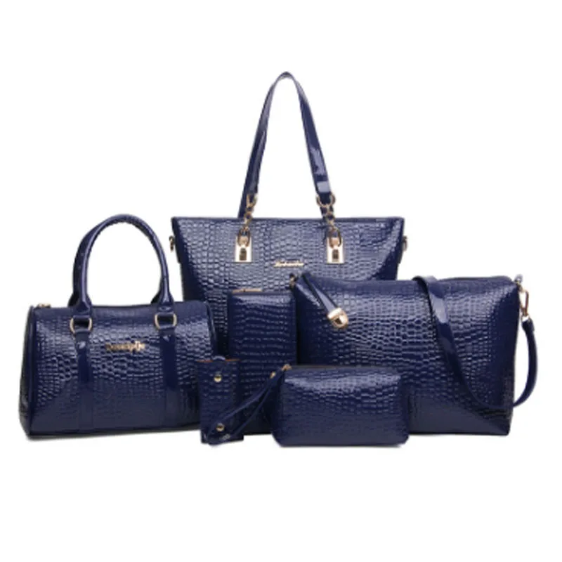 New European and American one - shoulder cross - carry mother-child bag - six - piece embossed crocodile - print female bag