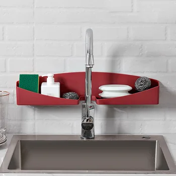 

Sink Storage Rack Drain Shelf Suction Cup Sink Soap Holder Kitchen Sucker Storage Drain Rack Corner Organizer