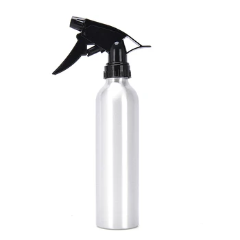 Billige 1PC 250ML Spray Flasche High Grade Aluminium Wasser Flasche Trigger Friseur Werkzeug Für Haar Salons Silber/Schwarz