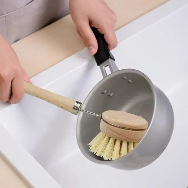 Kitchen Brush Heads 5 Pcs Scrub Brush Plant Based Cleaning Brush Set Dish Vegetable Cleaning Bathroom Kitchen Cleaning Tools Set 3