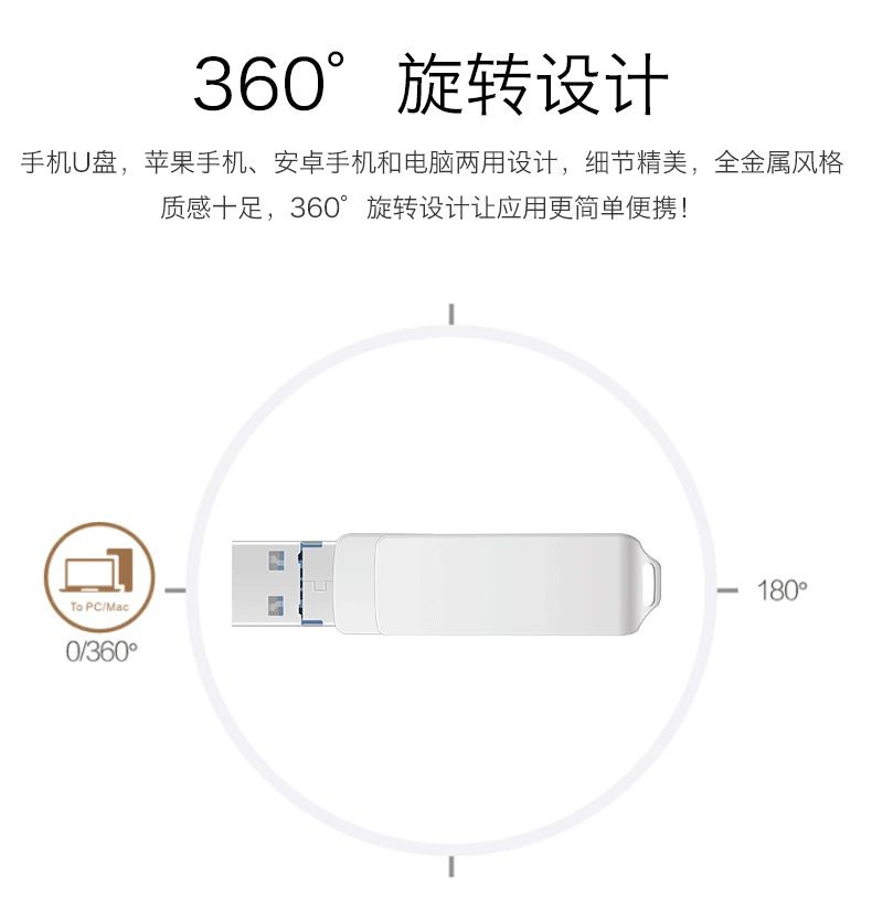 Для Apple U диск для мобильного телефона металлический вращающийся U диск мобильный телефон Android компьютер три в одном микро высокоскоростной u-диск Custo