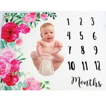 KLV Новорожденные ежемесячные вехи одеяло Infants1 до 12 месяцев фон для фотосъемки тканевый детский реквизит для фотосессии