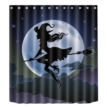 

Halloween Witch Shower Curtain Bathroom Waterproof Shower Curtain Printing Curtains for Bathroom Shower