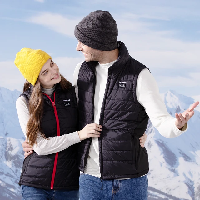 Gilet chauffant électrique hiver USB Homme Femme pour Pêche Moto Chasse Ski  Camping,Mode De Chargement USB, Lavable