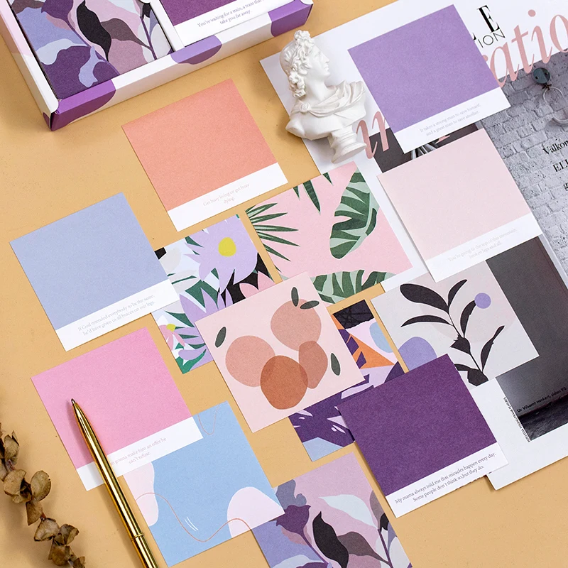 320 Sheeets Colorful Note Paper Vintage Flower Memo Pads Materials Paper for Diy Decoration Bullet Journal Dairy Office Supply