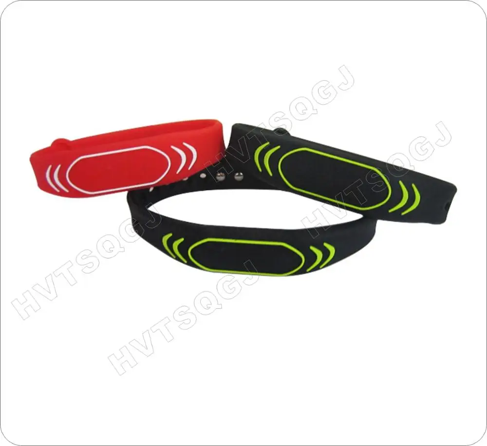 Pulsera inteligente de silicona FM1108, 13,56 MHZ, NFC, MF, S50, 1k, IC, ISO14443A, Control de acceso de puerta, impermeable