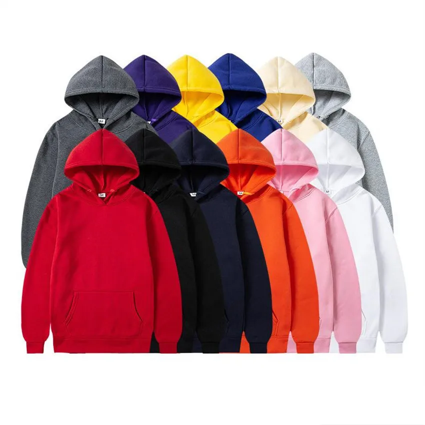 Sudaderas con capucha para hombre y mujer, jersey de marca de moda de lana, Tops informales de otoño e invierno, Color sólido, negro, rojo, blanco, gris y rosa