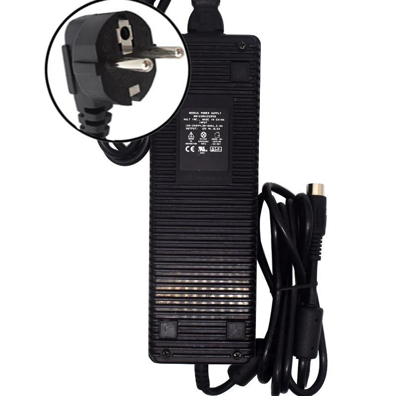 Для детей возрастом от 12V 10A 8-Pin Ault Корея Блок питания для медицинских приборов зарядное устройство с адаптером переменного тока MW122RA1223F02-б/у