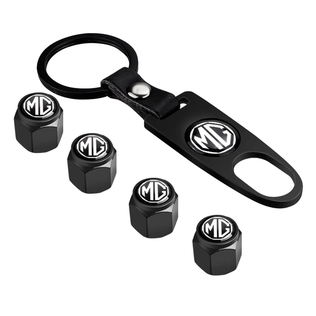 MG Plastic Dust Valve caps and Keychain Keyring 4 colours all Cars ZT ZR ZS MGR