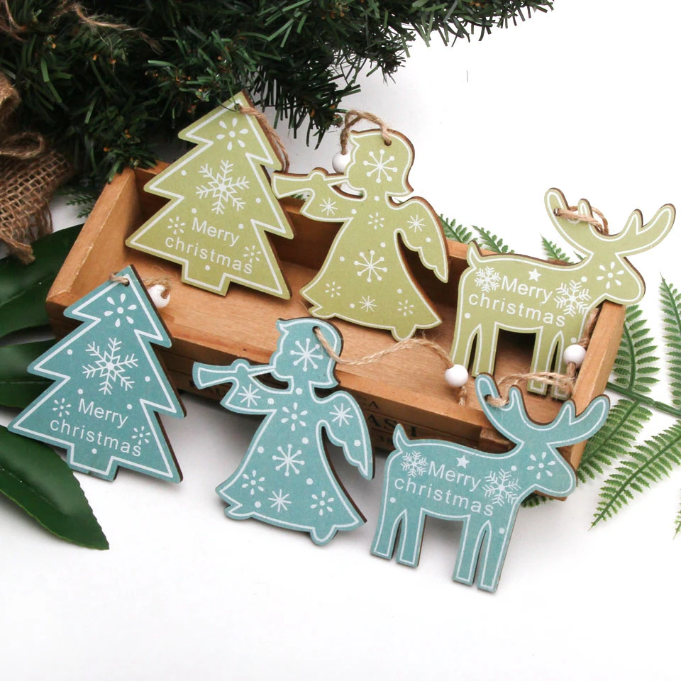 3 шт. креативный рисунок деревянные рождественские украшения Подвески ручная работа деревянные поделки детские подарки дома