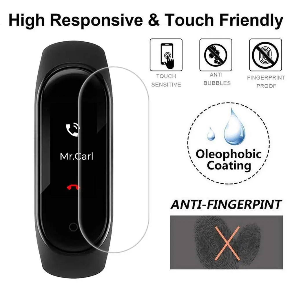 Mi jobs mi Band 3 4 защитная пленка для экрана Xiaomi mi Band 4 3 Смарт-браслет аксессуары полноэкранная проницаемая пленка