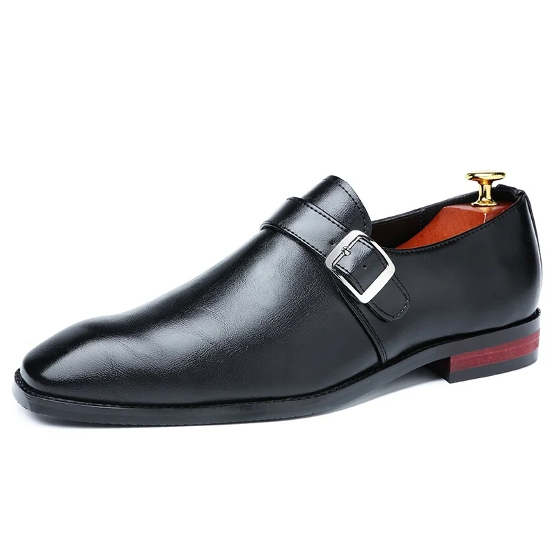 Мужские модельные туфли; кожаные оксфорды без застежки; Повседневная офисная обувь для мужчин; chaussure homme - Цвет: Черный