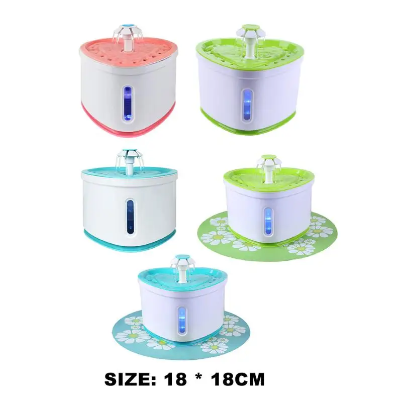 Pop 2L USB светодиодный автоматический диспенсер для воды в форме цветка, Электрический питатель для собак, кошек, питатель, миска для питья домашних животных, диспенсер для фонтанов