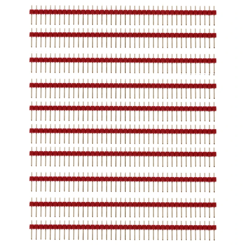 Red 2,54 мм 40Pin Мужской Однорядный контактный разъем полосы для Arduino DIY-10 полос - Цвет: Red