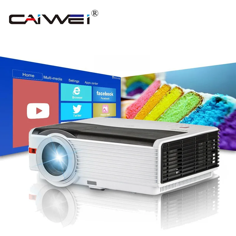  Caiwei A9/A9AB Smart Android WiFi LCD LED 1080p Projector Home Cinema 8000 Lumens Full HD Video Mob - 32843979292